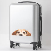 Sticker Drôle Beagle chien demi-visage (Sur valise)