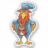 Sticker Drôle Bossy Cartoon Rooster (Devant)