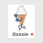 Sticker Drôle Boxe Sports Ice Cream Cone Cartoon (Feuille)