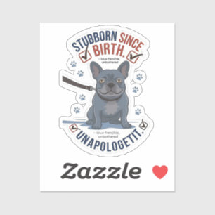 Sticker Drôle Bulldog Français Têtu Attitude de Maman de C