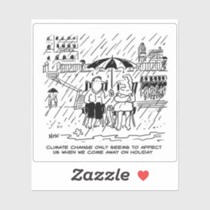 Sticker Drôle Caricature de vacances sur le changement cl
