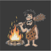 Sticker Drôle Cartoon Caveman par Campfire (Devant)