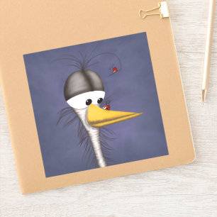 Sticker Drôle Cartoon Egret