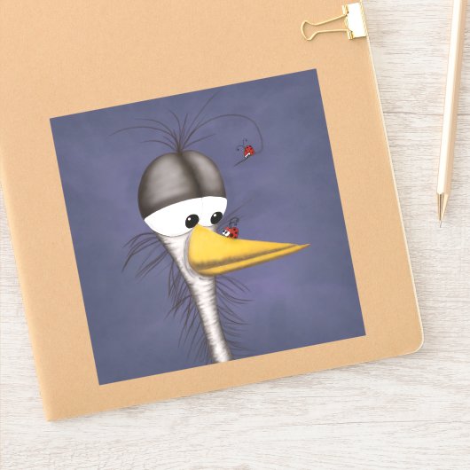 Sticker Drôle Cartoon Egret (Carnet)