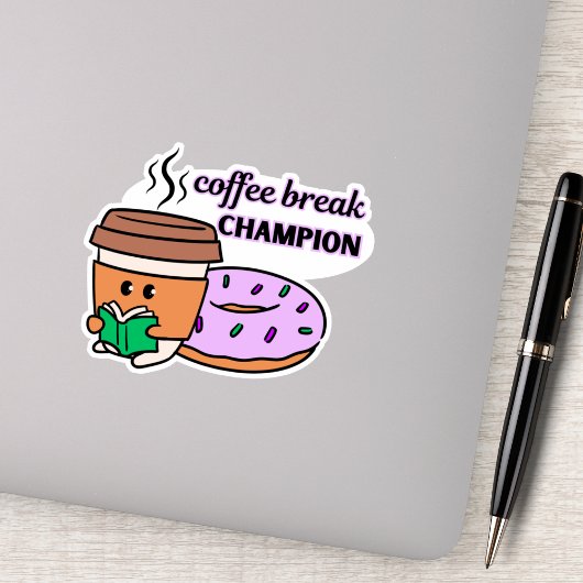 Sticker Drôle Champion de pause café