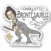 Sticker Drôle Charlotte Bronte Saurus Dinosaur Lecteur de  (Devant)