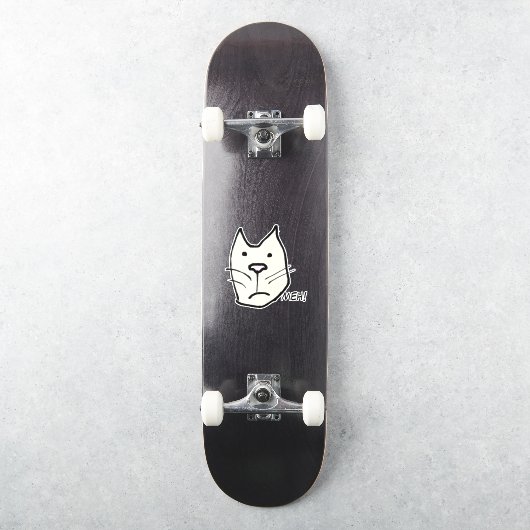 Sticker Drôle Chat Cartoon Qui n'est pas impressionné, Dit (Skateboard)