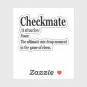 Sticker Drôle Chess Checkmate Définition Chess Lover (Feuille)