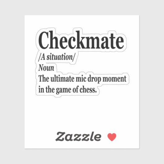 Sticker Drôle Chess Checkmate Définition Chess Lover (Feuille)