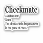 Sticker Drôle Chess Checkmate Définition Chess Lover (Devant)