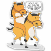 Sticker Drôle cheval équitation (Devant)