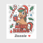 Sticker Drôle Cheval Joyeux Horsemas (Feuille)