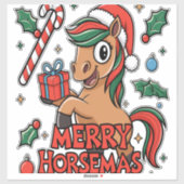 Sticker Drôle Cheval Joyeux Horsemas (Feuille)