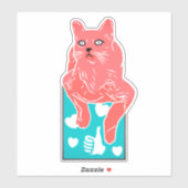 Sticker Drôle Chillin Chat Pet Kitty (Feuille)