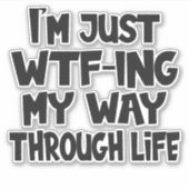 Sticker Drôle Citation Vie Dit Maman Papa Parenthood (Devant)