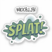 Sticker Drôle comique pop art splat typographie (Recto)