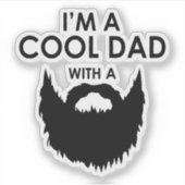 Sticker Drôle cool papa barbe mots (Devant)