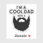 Sticker Drôle cool papa barbe mots (Feuille)