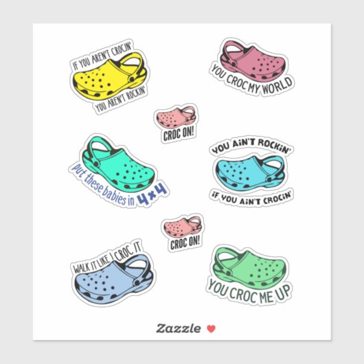 Sticker Drôle crocs citations stickerspack (Feuille)
