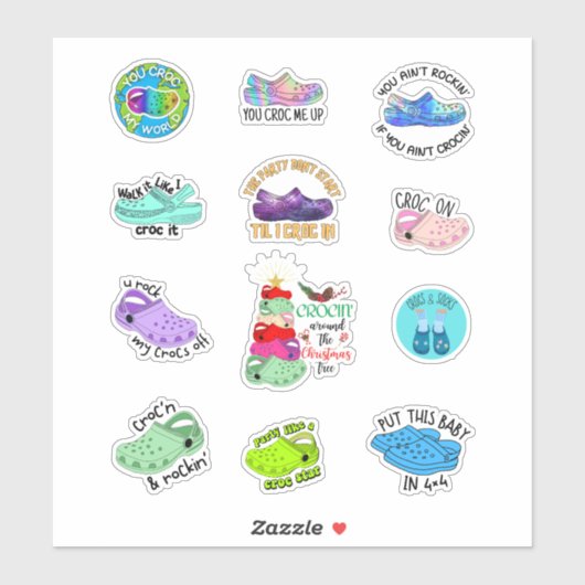 Sticker Drôle crocs citations stickerspack (Feuille)