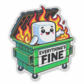 Sticker drôle de benne feu tout fin marshmallow (Devant)