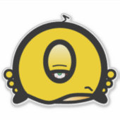 Sticker Drôle de dessin animé borgne « Meh » (Devant)