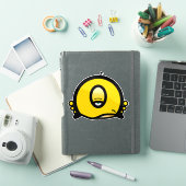 Sticker Drôle de dessin animé borgne « Meh » (Couverture iPad)