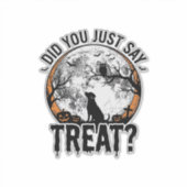 Sticker Drôle de friandise pour chien Halloween Design vec (Devant)