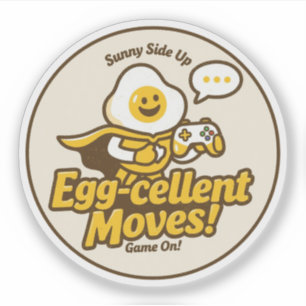 Sticker Drôle de Gamer d'Œuf "Des mouvements œuf-ceptionne