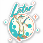 Sticker Drôle de Gecko Plus Tard Humour de Procrastination (Recto)