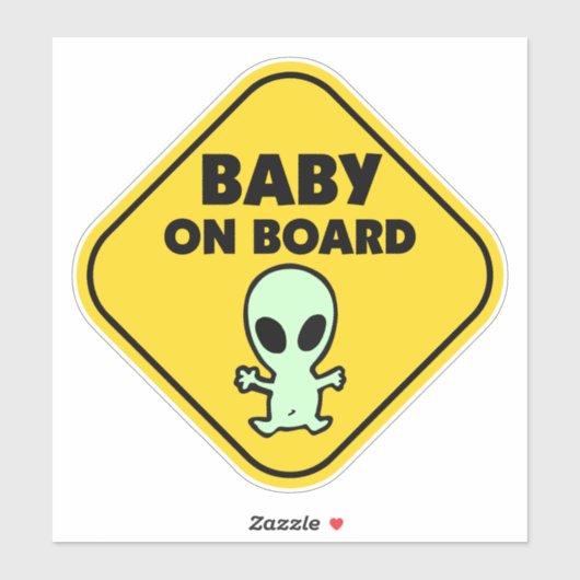 Sticker Drôle de grossesse Bébé à bord Alien (Feuille)