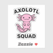 Sticker Drôle de groupe d'Axolotls mignons Fête modifiable (Feuille)