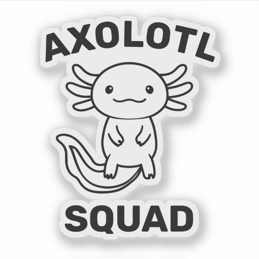 Sticker Drôle de groupe d'Axolotls mignons Fête modifiable (Devant)