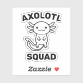 Sticker Drôle de groupe d'Axolotls mignons Fête modifiable (Feuille)