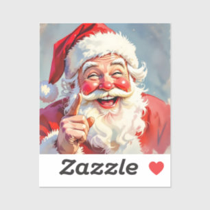 Sticker Drôle de Père Noël vintage Noël