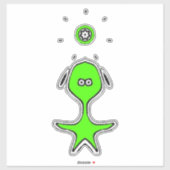 Sticker Drôle de Petit Mec (Vert) (Feuille)
