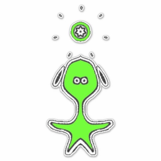 Sticker Drôle de Petit Mec (Vert) (Devant)