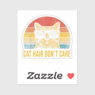 Sticker Drôle de poil de chat, on s'en fiche pour les amou