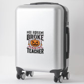 Sticker Drôle de professeur d'Halloween Balai Cassa Concep (Sur valise)