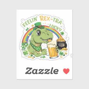 Sticker Drôle de Sentiment Rex-Tra Chanceux T-Rex   St. Pa