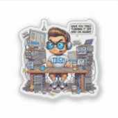 Sticker Drôle de support technique (Devant)