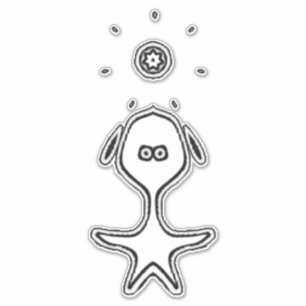 Sticker Drôle de Type (Transparent) Personnage de Dessin A