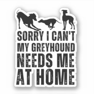 Sticker Drôle Désolé, je ne peux pas que mon Greyhound ait