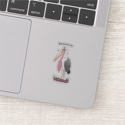 Sticker Drôle dessin animé de cigogne en marabou (Détail)