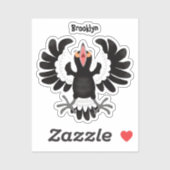 Sticker Drôle dessin animé de Magpie australienne (Feuille)