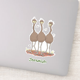 Sticker Drôle dessin animé du trio australien emu