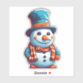 Sticker Drôle dessin animé Snowman (Feuille)