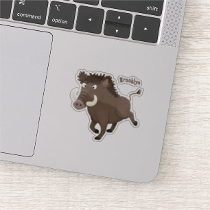 Sticker Drôle dessin humoristique de rasoir de sanglier