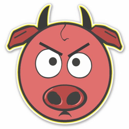 Sticker Drôle Diable Cochon (Devant)