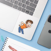 Sticker Drôle Dos Pain Design (Ordinateur portable avec iPhone)